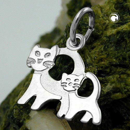 Katzenliebe – Katzenpaar-Anhänger aus 925 Silber