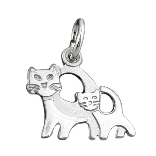 Katzenliebe – Katzenpaar-Anhänger aus 925 Silber