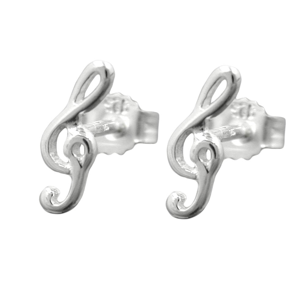 Music Lover – Notenschlüssel-Ohrstecker aus 925 Silber