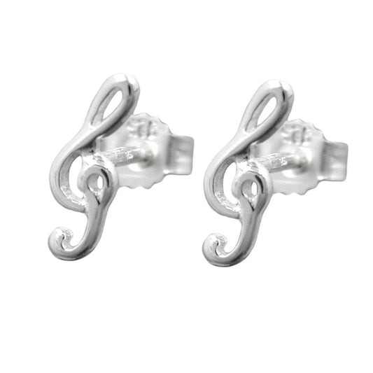 Music Lover – Notenschlüssel-Ohrstecker aus 925 Silber
