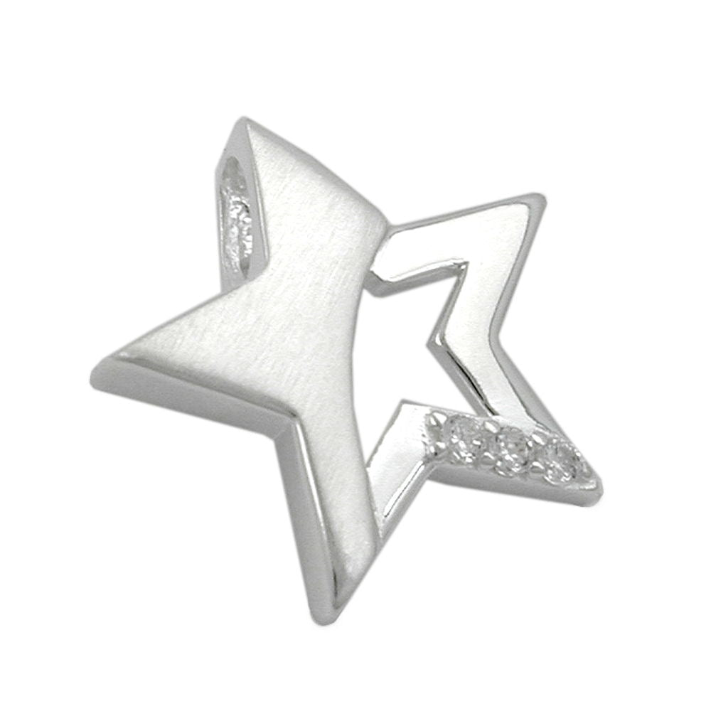 
Leuchtstern – Stern-Anhänger mit Zirkonia aus 925 Silber