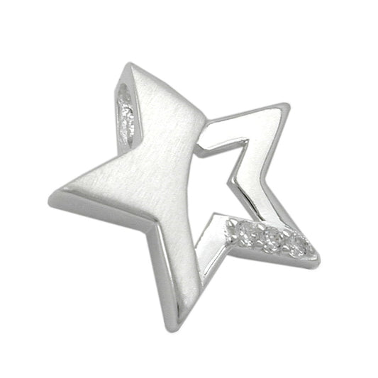 Leuchtstern – Stern-Anhänger mit Zirkonia aus 925 Silber