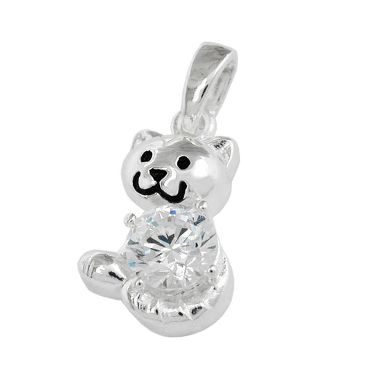 Little Cat – Katzen-Anhänger mit Zirkonia aus 925 Silber