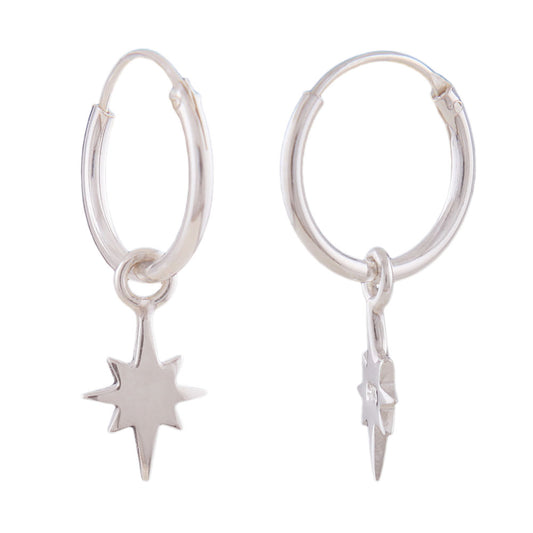 Lucky Star – Stern-Creolen aus 925 Silber